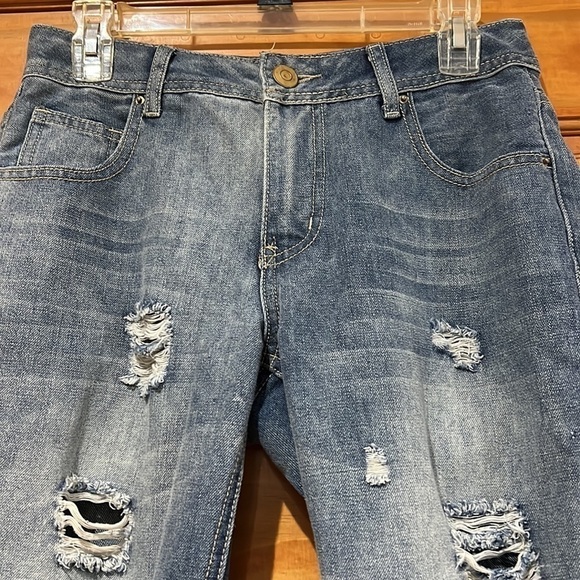 Rebel by Right Blue Distressed Denim Jeans Junior's Size 5 - Picture 2 of 6